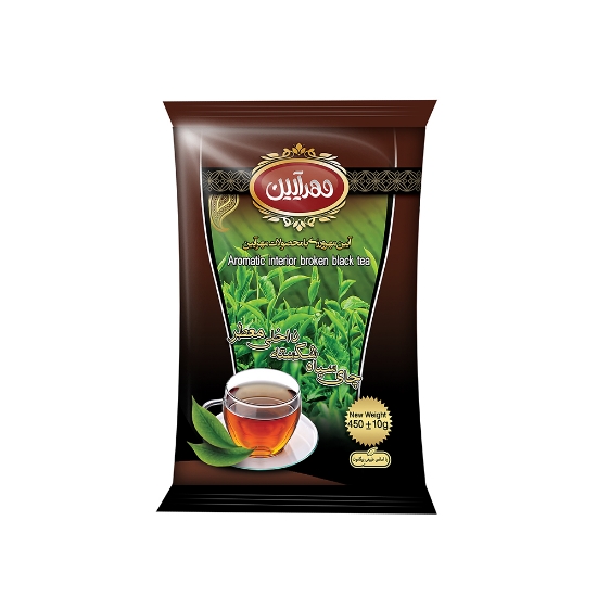 تصویر  چای 450 گرمی سلفونی شکسته درجه یک معطر مهرآیین