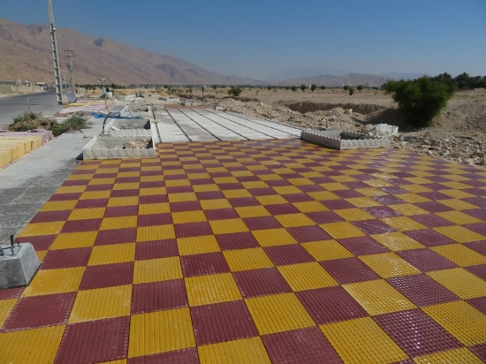 تصویر  سنگ فرش، موزاییک، کف فرش طرح کاشی